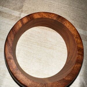 Brown Wooden Bracelet with Natural Grain Texture